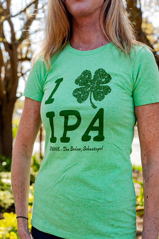 IPA 10K Women's SS Ringspun Tee -Irish Green- 4-Leaf Clover